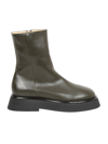 Wandler Chunky Leather Ankle Boot In Grey