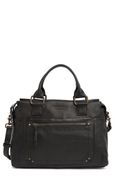 American Leather Co. Jamestown Leather Satchel In Black