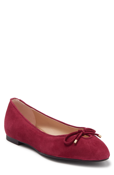 Stuart Weitzman Gabby Leather Ballet Flat In Cranberry