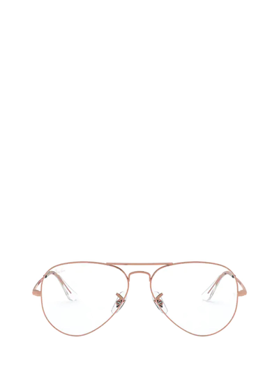 Ray Ban Rx6489 Rose Gold Unisex Eyeglasses In Arista