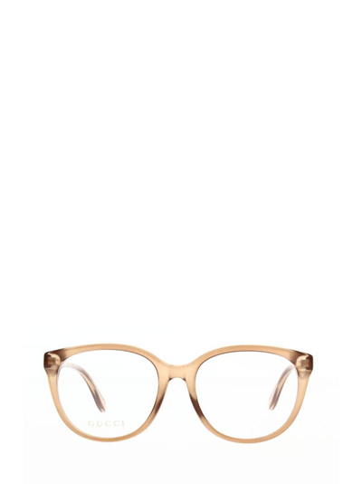 Gucci Gg0791o Transparent Brown Female Eyeglasses