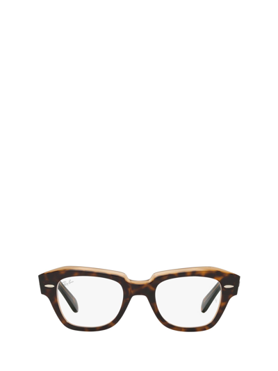 Ray Ban Rx5486 Havana On Transparent Brown Unisex Eyeglasses
