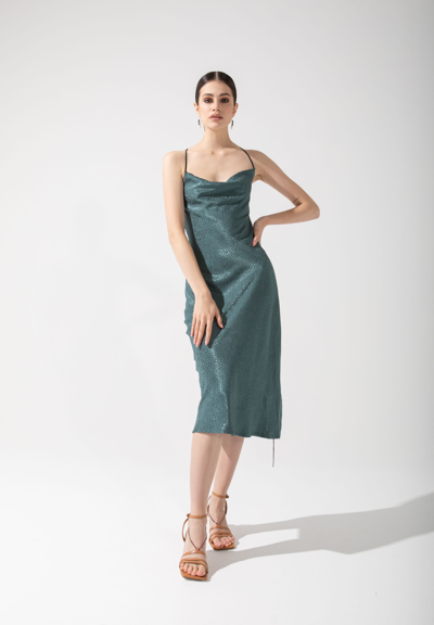 Anna Etter Cleona Slip Patterned Dress Cleona In Green