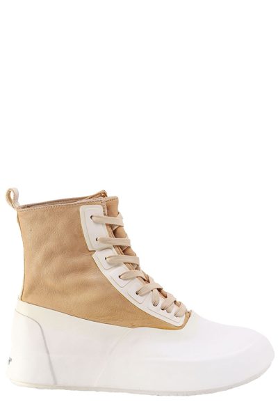 Ambush Leather And Rubber Sneakers - Atterley In Beige