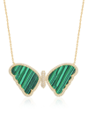 Gabi Rielle Women's Perfect Pairing 14k Gold Vermeil Malachite Butterfly Necklace In Gold