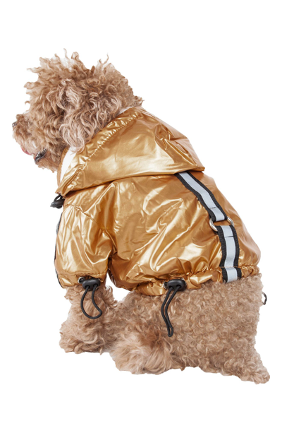 Pet Life Reflecta-sport Multi-adjustable Reflective Weather-proof Dog Raincoat With Removable Hood In Mustard Yellow