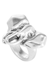 UNODE50 WAKICHE SILVER PLATED ELEPHANT RING