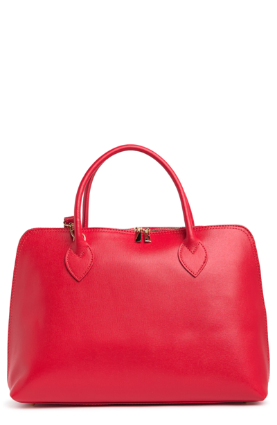 Massimo Castelli Top Handle Leather Bag In Rosso