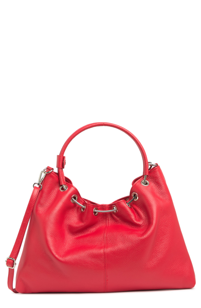 Massimo Castelli Top Handle Crossbody Bucket Bag In Red