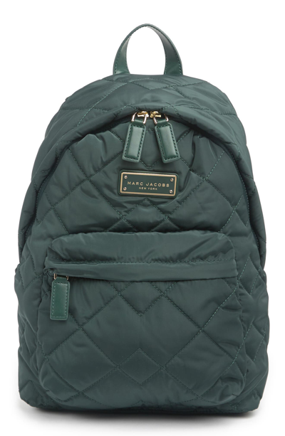 Marc Jacobs Quilted Nylon School Backpack In Kombu Green