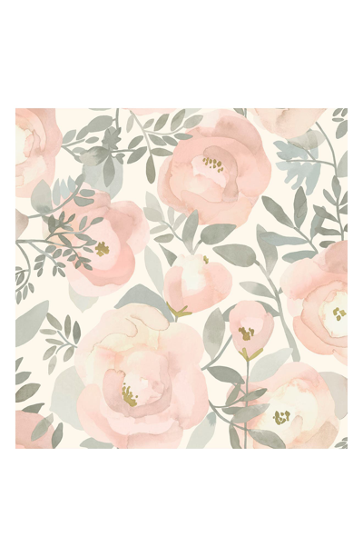 Wallpops Rose Peachy Keen Peel & Stick Wallpaper In Pink