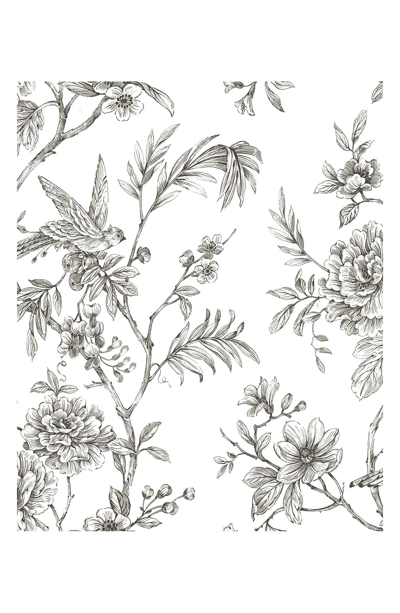 Wallpops Charcoal Longwood Peel & Stick Wallpaper In White