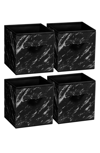 Sorbus Foldable Storage Cube In Black Marble