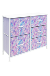 Sorbus 5 Drawer Chest Dresser In Tie-dye Purple