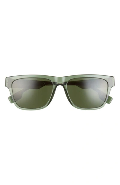 Burberry 56mm Rectangular Sunglasses In Green/ Dark Green