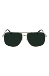 FERRAGAMO FERRAGAMO 60MM GANCINI AVIATOR SUNGLASSES,SF278SM