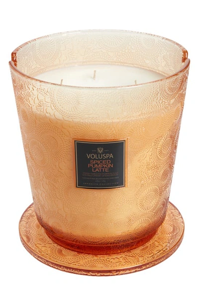 Voluspa Spiced Pumpkin Latte Glass Candle 123 oz 5-wick Candle In Orange