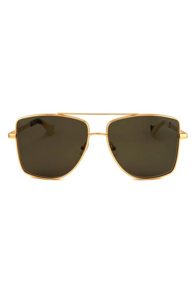 Grey Ant 60mm Dempsey Square Sunglasses In Gold/ Yellow