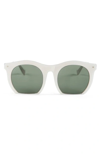 Grey Ant Foundry 51mm Round Sunglasses In White/ Grey