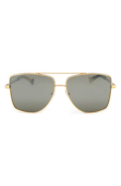 Grey Ant 60mm Dempsey Square Sunglasses In Gold/ Silver