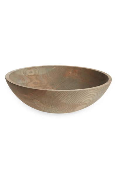 Farmhouse Pottery 15-inch Crafted Wooden Bowl In Grey