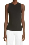 K.ngsley Unisex Dani Rib Stretch Cotton Tank In Black