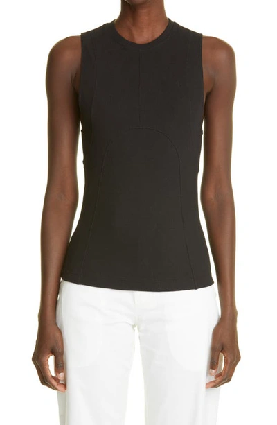 K.ngsley Unisex Dani Rib Stretch Cotton Tank In Black