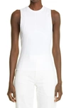 K.ngsley Unisex Dani Rib Stretch Cotton Tank In White