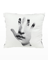 Fornasetti Cavalieri Mano Cushion In White/black