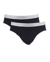 Hanro Pack Of Two Essentials Cotton-blend Briefs In Black
