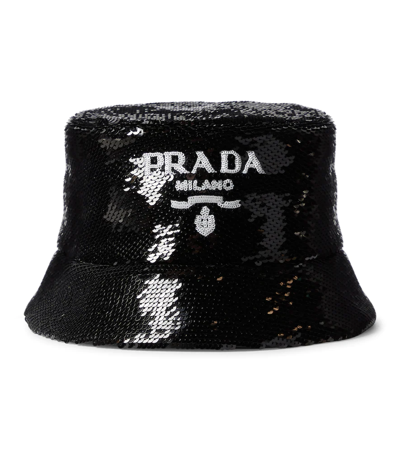 PRADA SEQUINED BUCKET HAT,P00627913