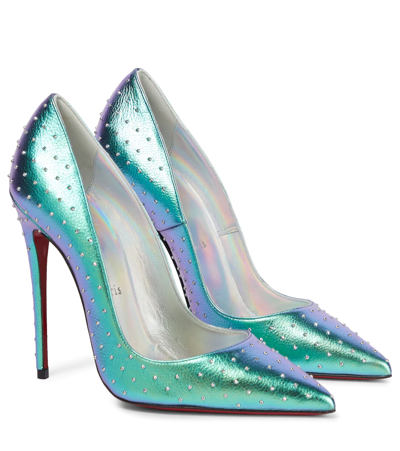 Christian Louboutin So Kate 120 Embellished Leather Pumps In Multi/sv/lin Las Ab