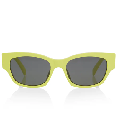 Celine Cat-eye Sunglasses In Shiny Lime/smoke