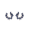 Suzanne Kalan 18kt White Gold Earrings With Diamonds And Sapphires In Dark Blue
