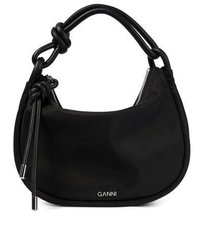 Ganni Knot Shoulder Bag In Black