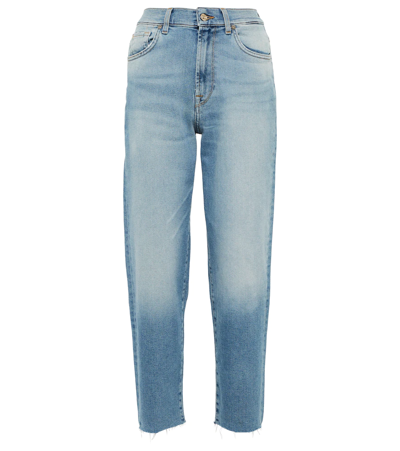 7 For All Mankind Malia High-rise Straight Jeans In Light Blue