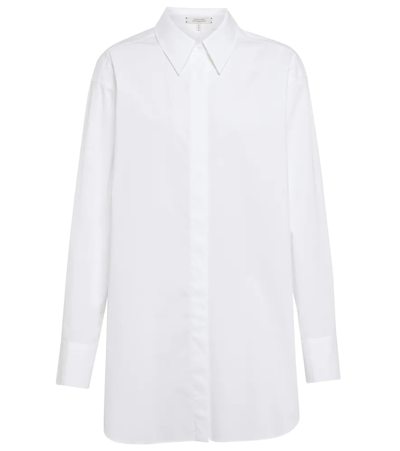 Dorothee Schumacher Poplin Power Concealed-placket Shirt In Weiã