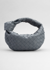 Bottega Veneta Jodie Mini Intrecciato Knot Hobo Bag In Thunder