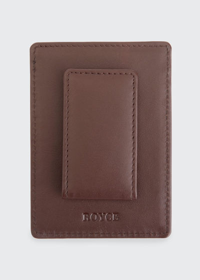 Royce New York Magnetic Money Clip Wallet In Brown