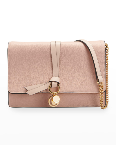Chloé Neutral Alphabet Leather Cross Body Bag In Pink