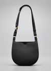 Valextra The Hobo Weekend Small Saddle Bag In Nn Nero