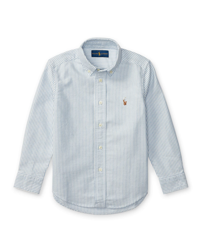 Ralph Lauren Kids' Boy's Cotton Oxford Stripe Sport Shirt In Light Blue