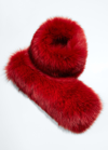 Gorski Fox Fur Cuffs In Red