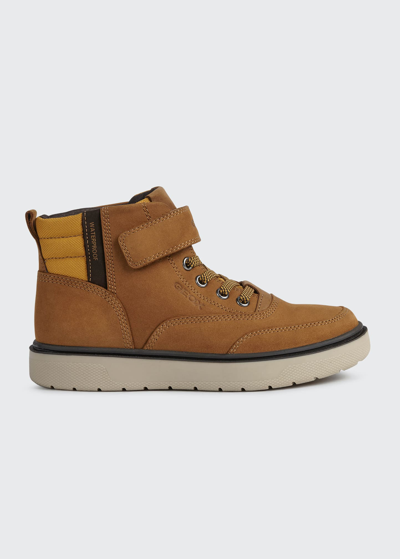 Geox Boy's Riddock Waterproof Nubuck Boots, Toddler/kids In Yell/brown
