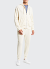 Theory Men's Balena Waffle Zip Hoodie In Ivory