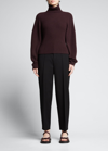 Vince Chunky Open Back Turtleneck In Plum Wine