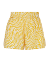 Fendi Men's Vertigo Ff Silk Drawstring Shorts In Yellow/white