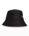 Valentino Black Print Bucket Hat In Black/white