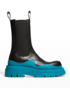 Bottega Veneta Tire Chunky-sole Leather Chelsea Boots In Black-bs-bs