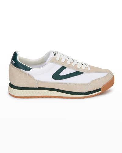 Tretorn A-rawlins Colorblock Suede Retro Sneakers In Wtgrn